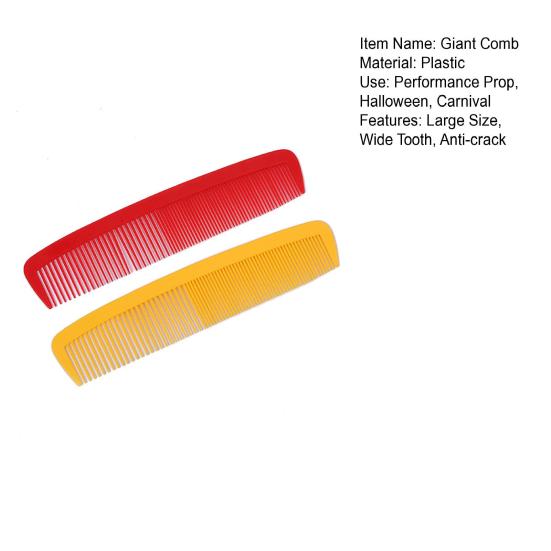 2/3 Pcs Halloween Big Comb Giant Man Big Comb Prop Hair Brush Costume Comb Make Up Wide Tooth Comb Carnival Women Plastic Comb