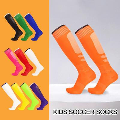 Детские дышащие длинные футбольные носки выше колена, тонкие спортивные носки, нескользящие носки