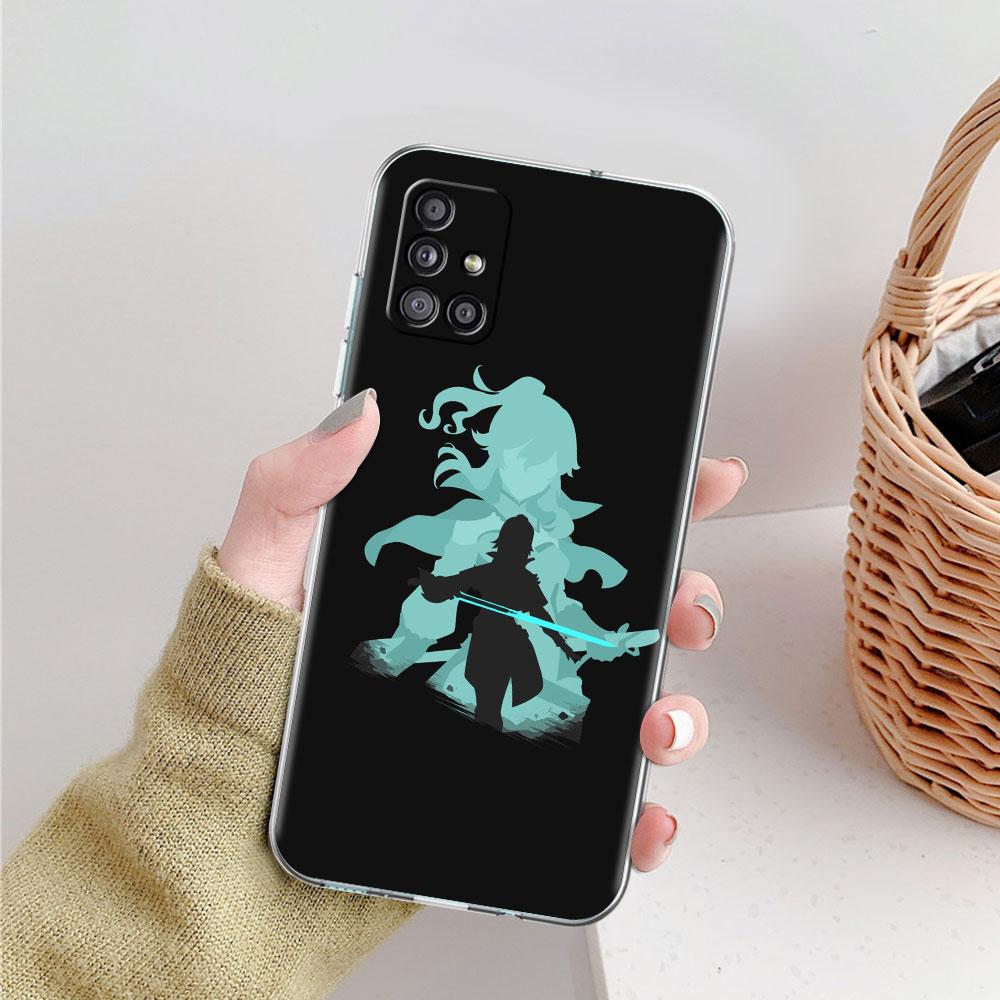 Прозрачный чехол Genshin Impact с аниме для Samsung Galaxy A51 A71 A21s A31 A12 A32 5G A21 EU A52 4G A41 A11 A22, чехол из ТПУ для телефона