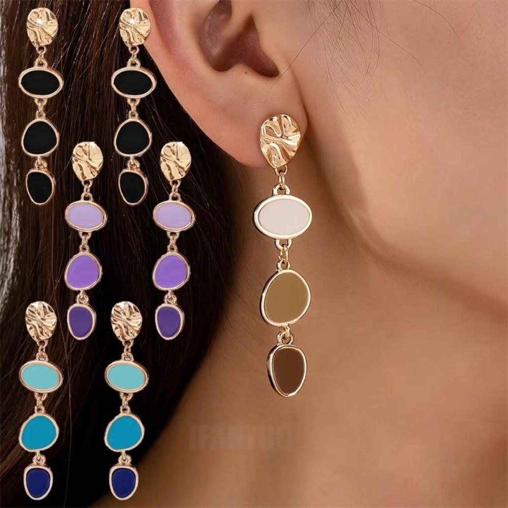 Contrasting Earrings Studs Colorful Women Drop Earrings Fashion Colored Ear Studs Holiday