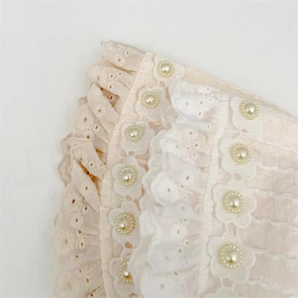 Breathable Cotton Ear Protection Fetal Cap Ruffle Flower Ruffle Hat Bonnet 2-24Month Infant