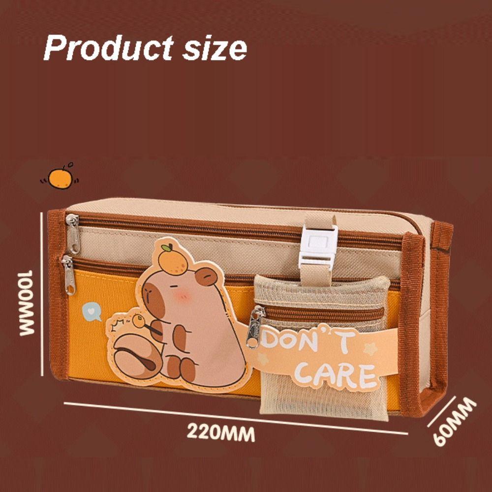 С сетчатым мешком сумка для хранения канцелярских принадлежностей пенал капибара высококачественная сумка для ручек универсальная