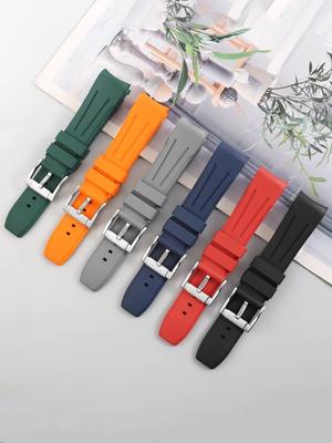 Новый высококачественный фторкаучуковый ремешок для часов Для Longines Omega Mido Tissot Rolex водяной призрак дугообразный силиконовый браслет 20 мм