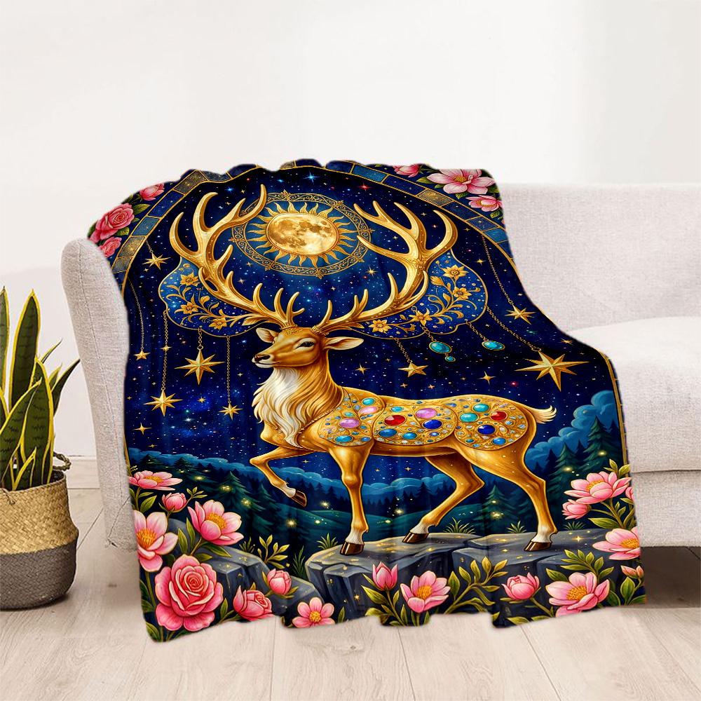 Magical Deer Fantasy Blanket,Suitable for sofas, offices, travel, living rooms, Gifts to relatives and friends, Blanket,Suitable for all seasons.