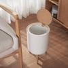 Wooden High Foot Trash Can For Bathroom Creative Kitchen Wastebin with Press Cover Living Room Toilet Garbage Container
