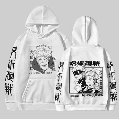 Аниме Худи Jujutsu Kaisen для мужчин/женщин, с длинным рукавом, повседневные пуловеры, с аниме-принтом, унисекс, модные, Харадзюку, толстовки, топы