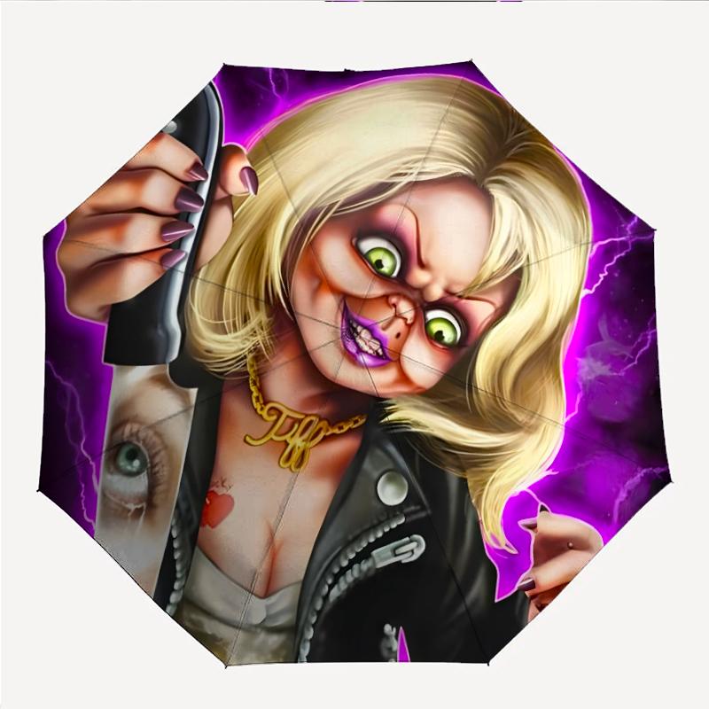 Модный складной зонт Chucky с автоматическим открытием/закрытием. Портативный и складной, идеально подходит для подарка, путешествий и повседневного использования.