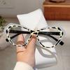 Personalized Splicing Color Anti Blue Light Glasses Irregular Cat Eye Style Flat Glasses TR90 Eye Protection Glasses