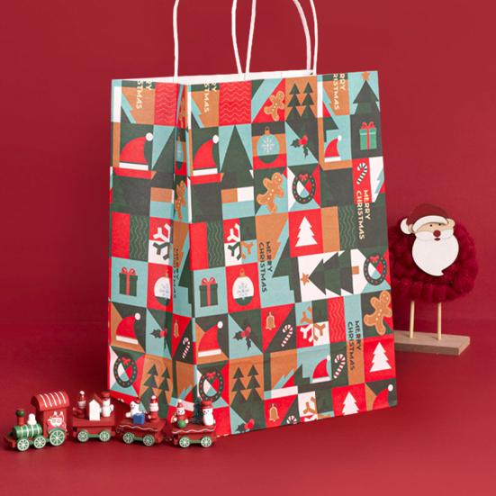 5Pcs Practical Large Capacity Portable Xmas Gift Wrapping Bags Merry Christmas Santa Claus Paper Decorations Party Favors