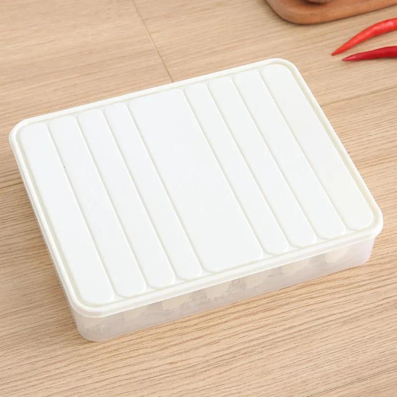 Household Refrigerator Fresh-keeping Dumpling Box Rectangular Plastic Sealed Storage Box with Lid Sealed Food Fresh-keeping Box