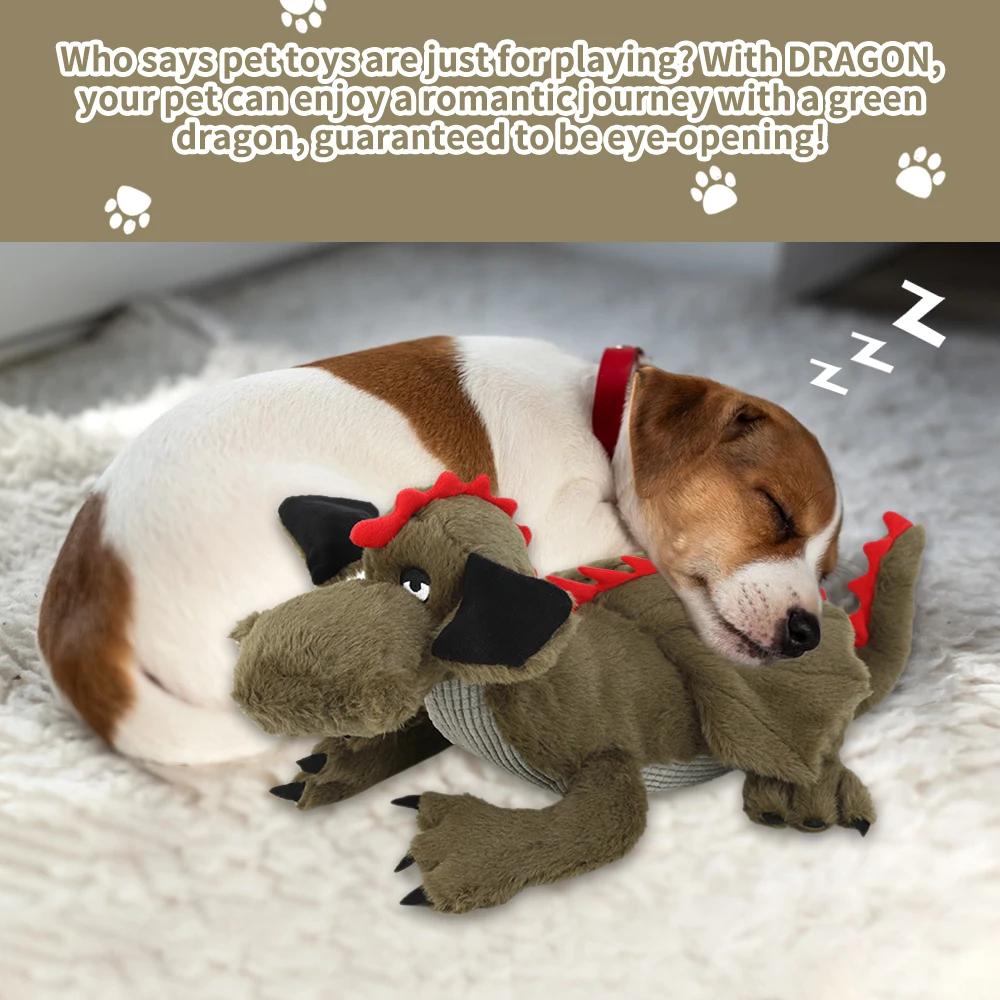 Игрушка для собак с сердцебиением огненного дракона, плюшевая игрушка для дрессировки щенков, игрушка для улучшения сна у собак, умные игрушки для собак-компаньонов