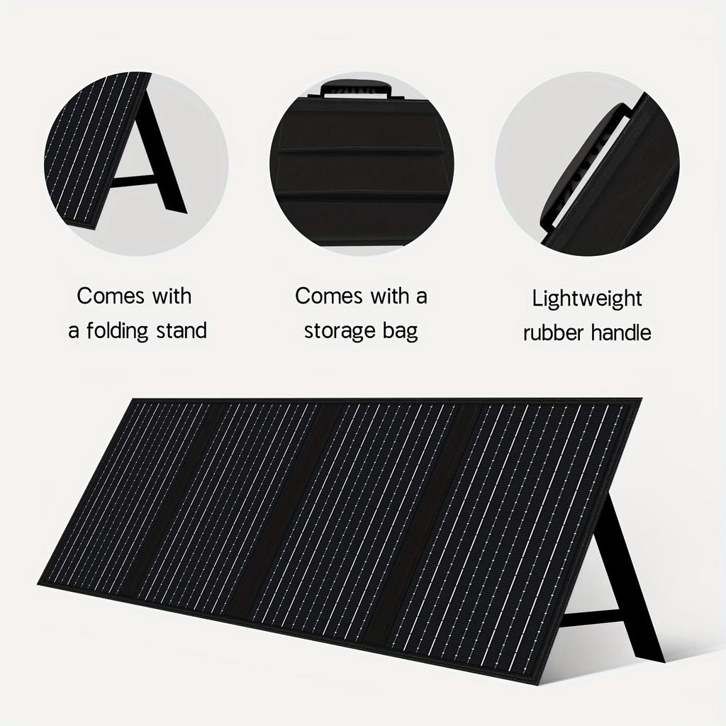 Портативные солнечные панели с фиксированными кронштейнами, складные солнечные панели, двойная быстрая зарядка USB QC3.0, TYPE-C, DC 3.0