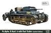 IBG Масштаб 1/72 Немецкий легкий танк Panzer IIb с маленьким топливным прицепом и оборудованием, В комплекте детали, напечатанные на 3D-принтере, Пластиковая модель-конструктор PB72166 (танк)