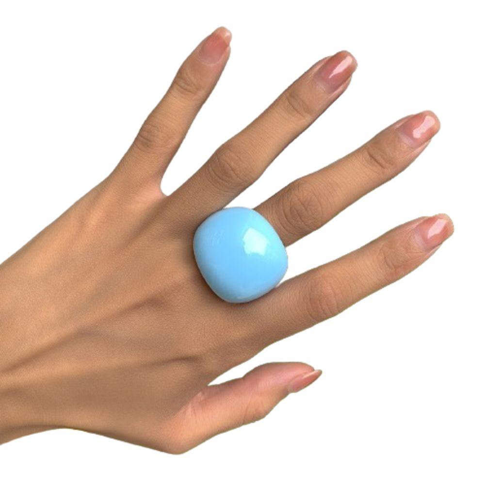 Candy Color Geometric Ring Classic Big Dome Plain Ring Jewelry Accessories Acrylic Ring Part