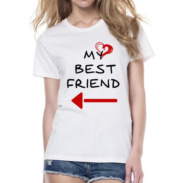 Summer 2023 Fashion Best Friend Shirts Women Short Sleeve T Shirt Bff Top Sisters Gifts For Friends Tees For Her