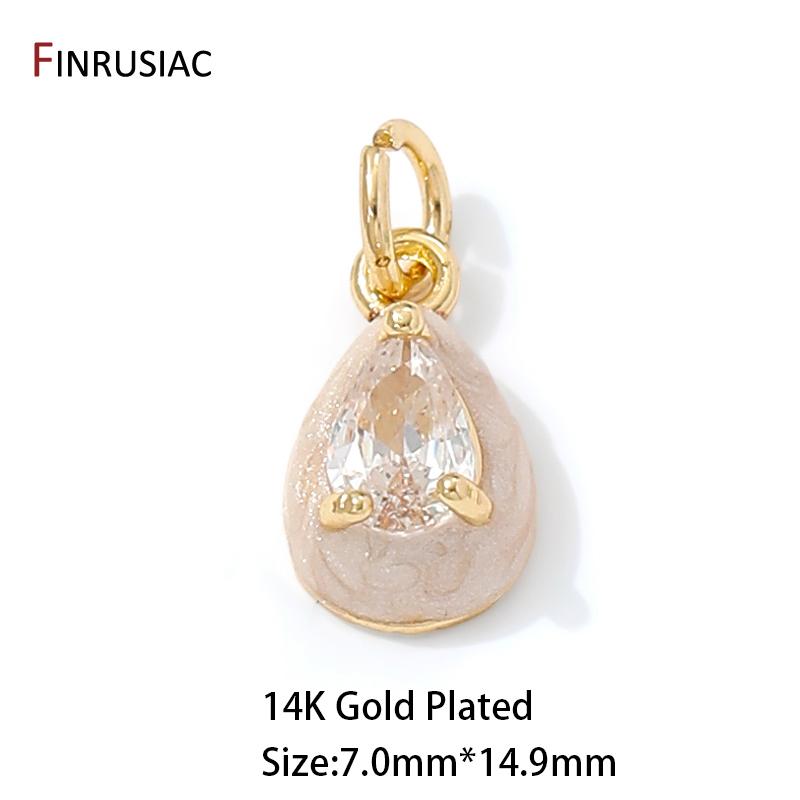 Позолоченная латунь 14K, разноцветная эмаль, цирконы, подвески-капли, подвески для украшений, аксессуары для изготовления ожерелий и браслетов своими руками