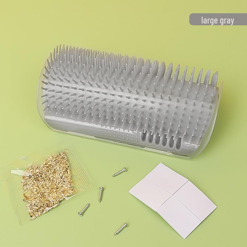 Cat Scratching Corner: Self-Grooming & Hair Removal Brush with Catnip