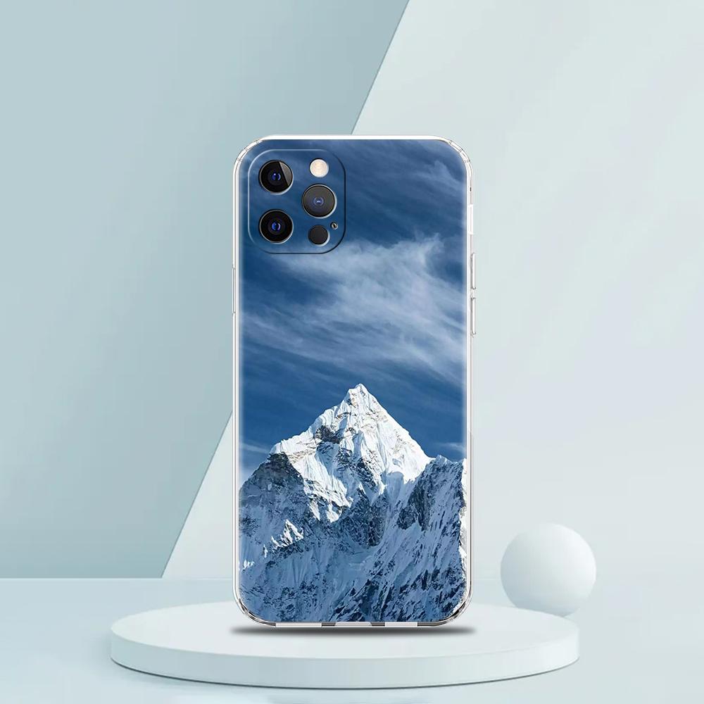 Эверест мир первый Люксовый Чехол для Телефона Для iPhone 16 15 14 13 12 11 Pro Max XS X XR SE 7 8 Plus Силиконовый Прозрачный Чехол