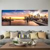 Landscape Sunset Brooklyn Bridge Panorama Canvas Painting Posters and Prints Wall Art Pictures Living Room Home Decor No Frame No Frame