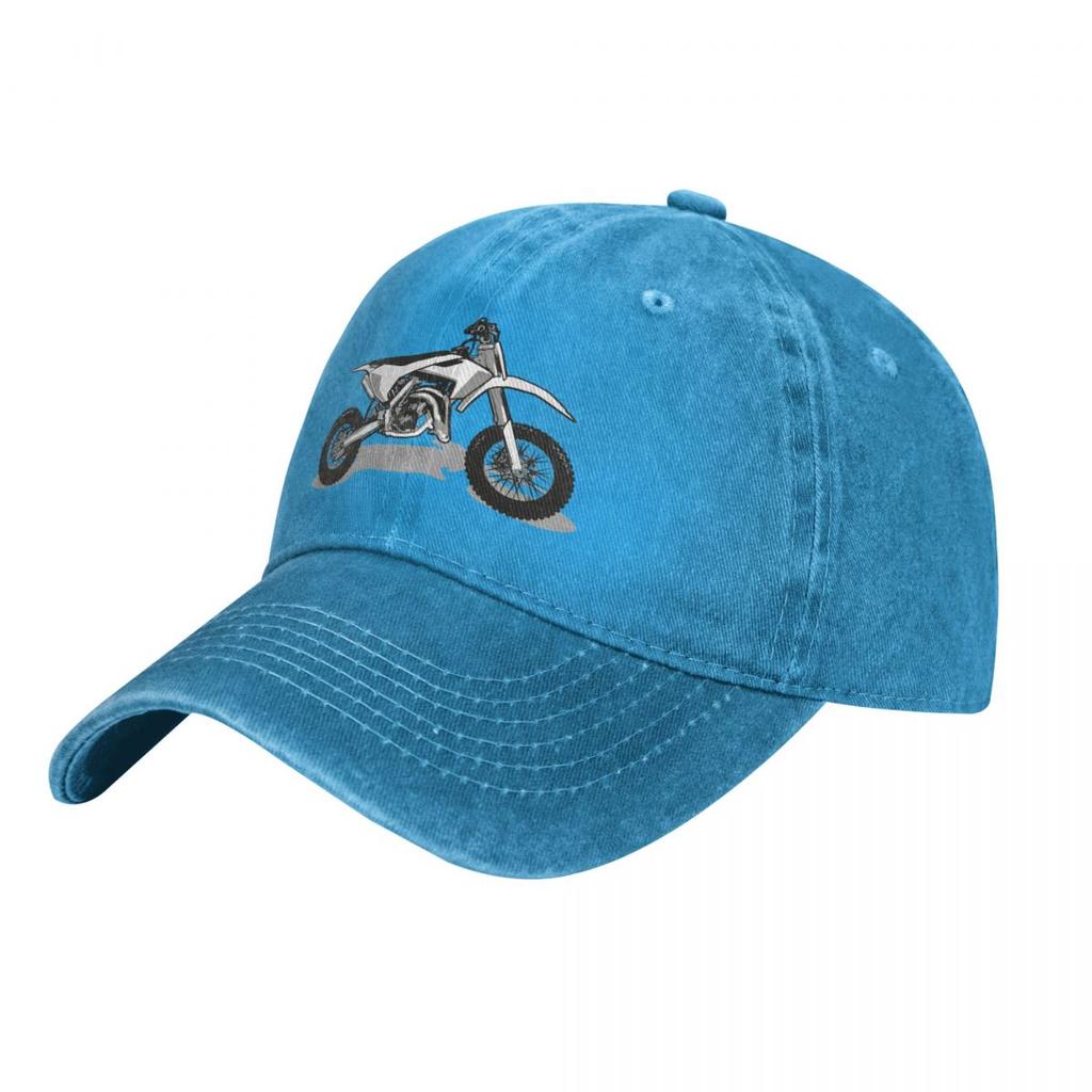 Motocross // Monochromatic Grey and Black and White Motorcycles Baseball Cap Dropshipping Cosplay Fashion Caps Male Women'S