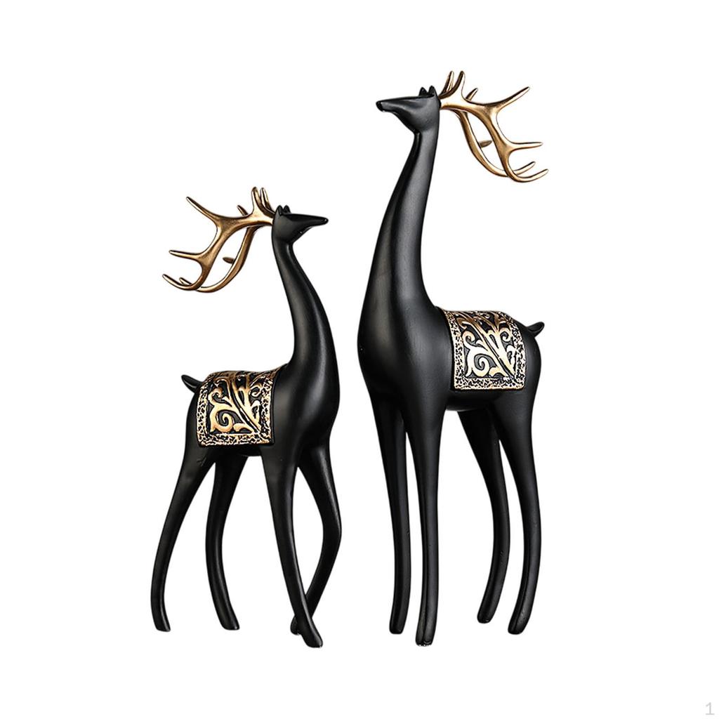 2 шт. Скульптуры оленей, декоративные фигурки, современные креативные статуи животных, настольные украшения для