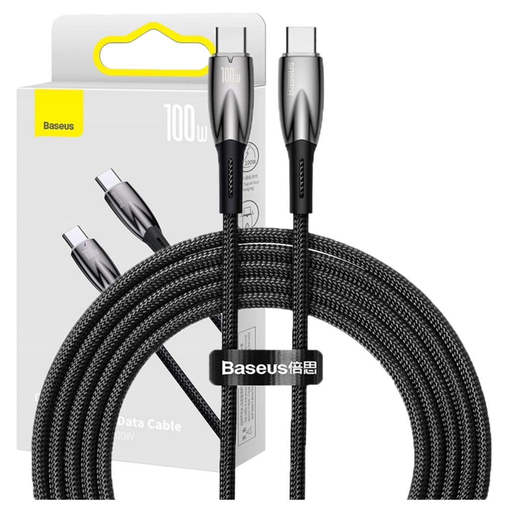 Baseus Glimmer USB-C To USB-C Cable, 100W, 2M (Black)