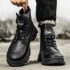 Модные мужские байкерские ботинки, новые повседневные кожаные ботинки в британском стиле с толстой подошвой, модные износостойкие нескользящие мужские ботинки в взрывном стиле