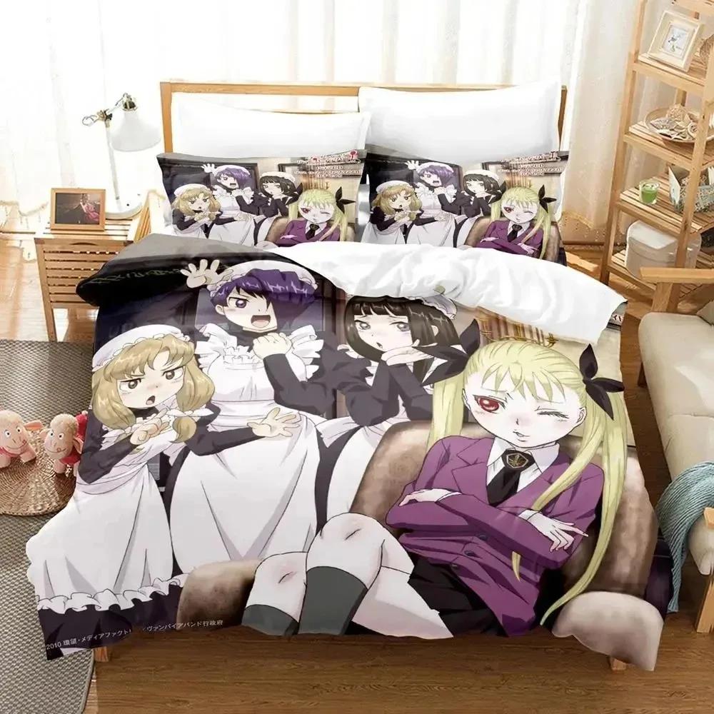 Anime Dance In The Vampire Bund Bedding Set Duvet Cover Bed Set Quilt Cover Pillowcase Comforter King Queen Size Boys Adult