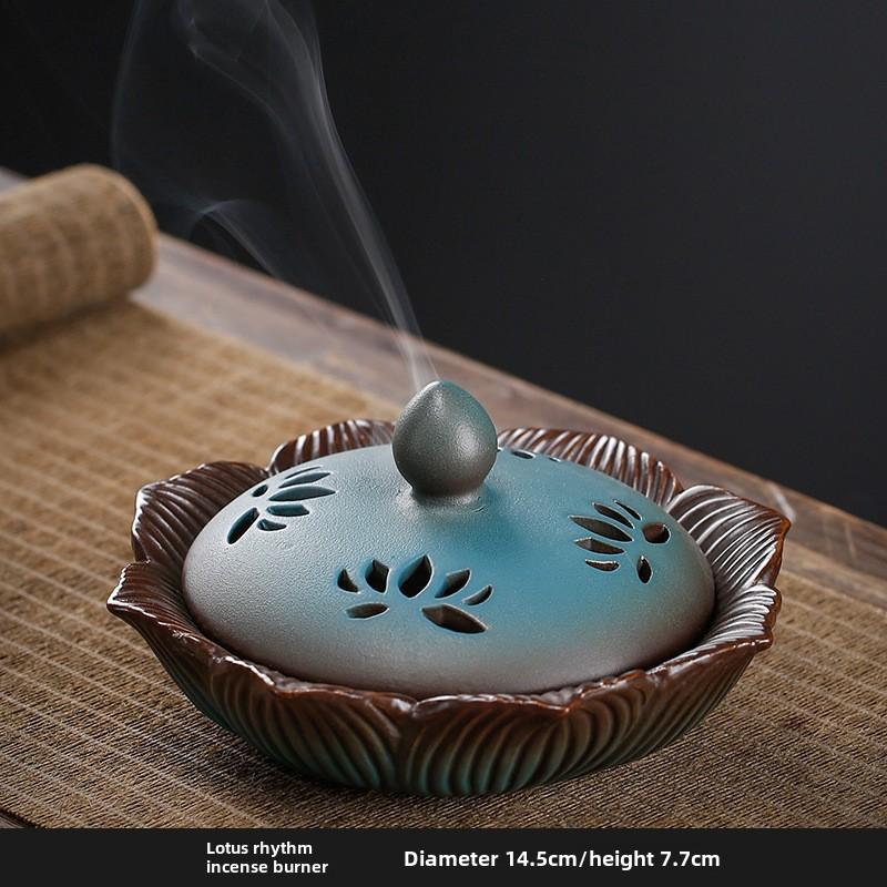 Керамическая курильница для благовоний Lotus Creative Retro Ornament Zen Aromatherapy Burner, без индивидуальной доставки благовоний