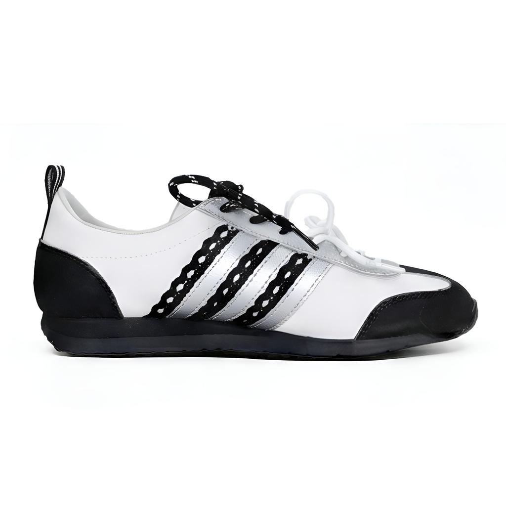 Adidas VS JOG 2.0 Abrasion Resistant Lightweight Breathable Low top German Army Trainers Unisex Black White JR4653(Team1521-)