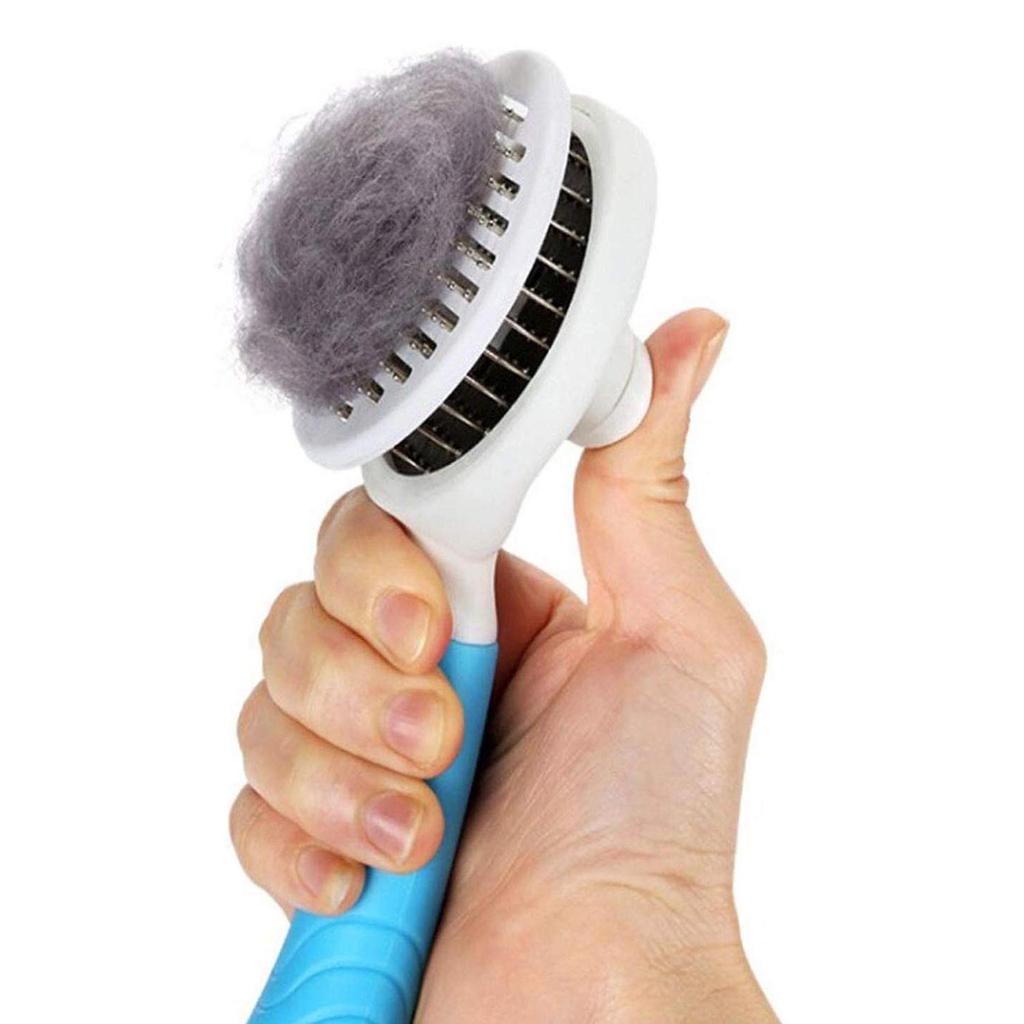 Cat Grooming Brush Self Cleaning Slicker Brushes for Dogs Cats Pet Brush Tool Gently Removes Loose Undercoat Mats Tangled Hair Massage-Self