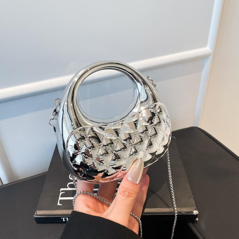 Мини-акриловая сумка-полумесяц класса люкс - Нишевая мода, кошелек для помады и монет через плечо