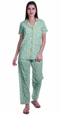 Пижама для женщин Pj Set Printed Cotton Button Up Пижамная рубашка