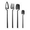 4 шт. черный матовый набор столовых приборов из нержавеющей стали 304, набор посуды, золотой нож, вилка, ложка, обеденный набор, кухонные столовые приборы, набор посуды