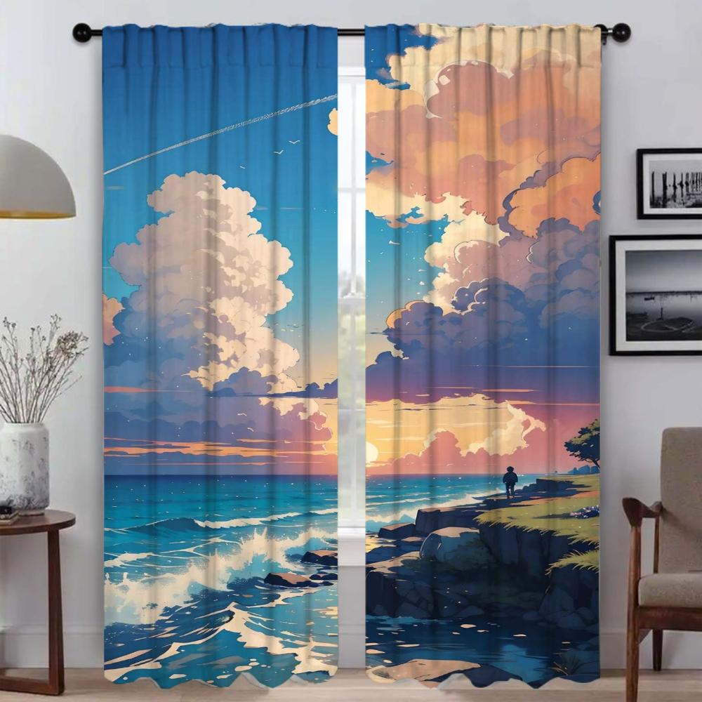 Непродуваемые шторы от комаров Sky and Ocean для камеры, домашние интерьерные шторы для гостиной, шторы блэкаут, шторы-перегородки для кухни