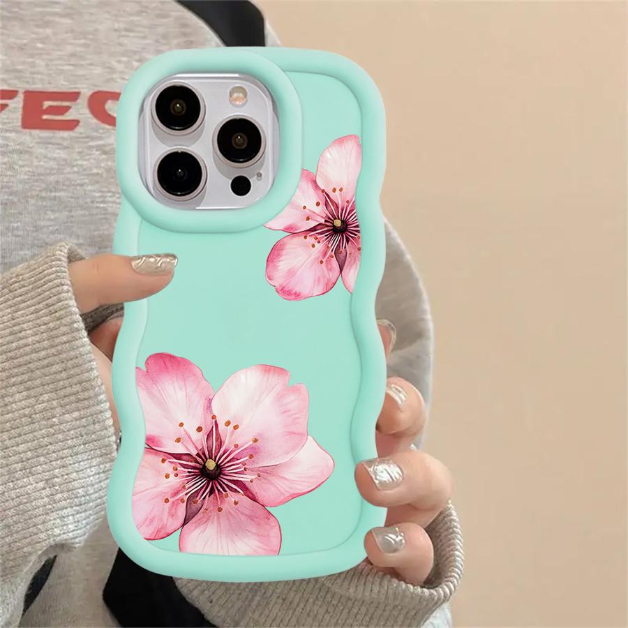 Розовый Цветок Мягкий Чехол для Телефона для iPhone 17 Air 12 13 11 14 XR 15 Plus 16 Pro Max 8
