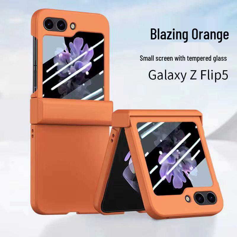 Защитный чехол Samsung Z Flip7 из поликарбоната с ощущением кожи: Полное покрытие, Трехкомпонентный набор для Flip4/5