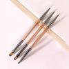 3 Pcs Manicure Brushes Dual Use Gel Gradient Brush Ultra Thin Line Drawing Pen Dual End Nail Art Design Painting Tools
