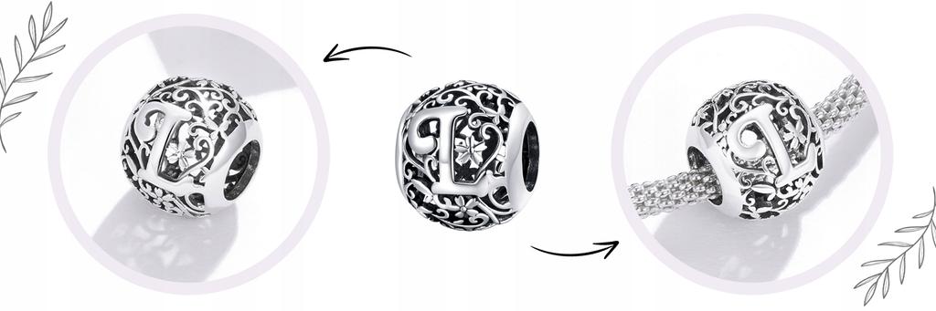 Charms Letter Letter L Pendant 925 Openwork Bead Beads