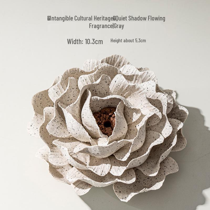 Xichun Hand-Pinched Ceramic Flower Incense Holder | Creative Home Decor Gift
