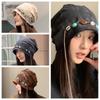 Large Head Circumference Stacked Hat Bohemian Style Beanies Cap Baggy Cap  for Autumn and Winter