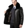 Winter Middle-Aged Men'S Removable Liner Leather Jacket Jacket Sheepskin Coat Genuine Leather Fur Collar Piled And Thickened