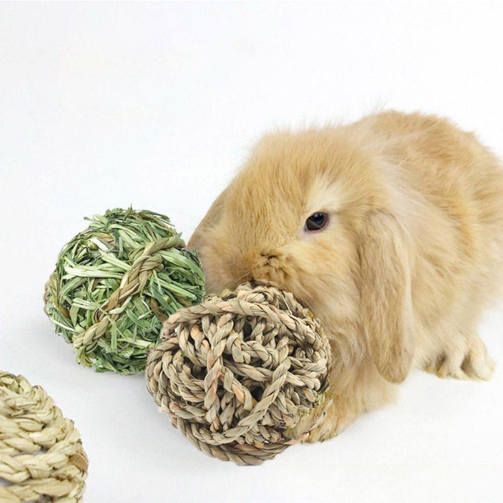 7 см жевательный плетеный мячик морская свинка кролик хомяк жевательная игрушка натуральный травяной мяч интерактивная игрушка для домашних животных
