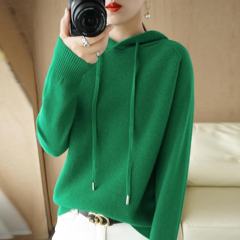Women Knitted Hoodie Sweater MODERN NEW SAGA Winter Knitted Pullover Sweatshirt Autumn Soft Warm Wool Sweaters Female Jumper Knit Top
