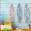 3Pcs/Set Wooden Hibiscus Surfboard Wall Decoration Farmhouse Rustic Surfboard Wall Art Home Bedroom Living Room Bathroom Wall Decorative Sign