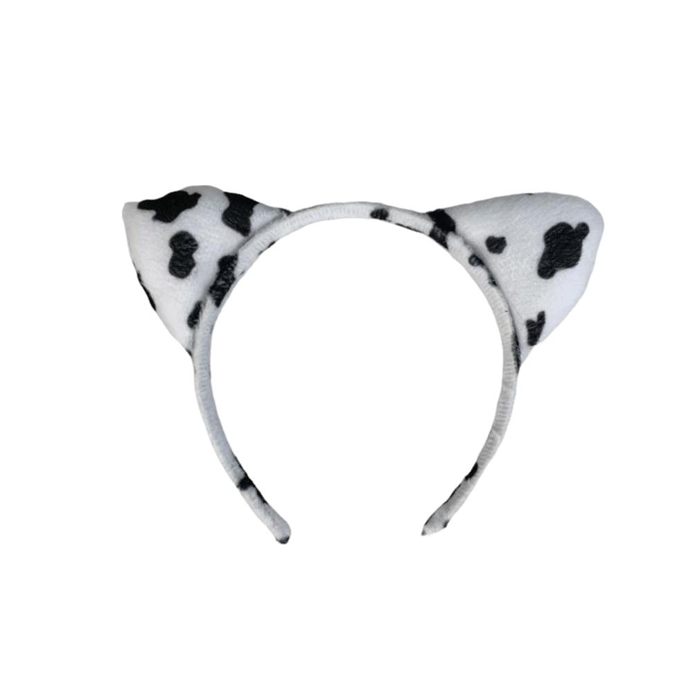 Hair-Pressing Animal Ears Hair Hoop Non-Slip Dairy Cow Hairband Funny Cow Horn Headband Photo Prop