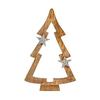 Sapin De Noël - Silhouette Marron - 7 X 50 X 32 Cm - Argenté - Bois