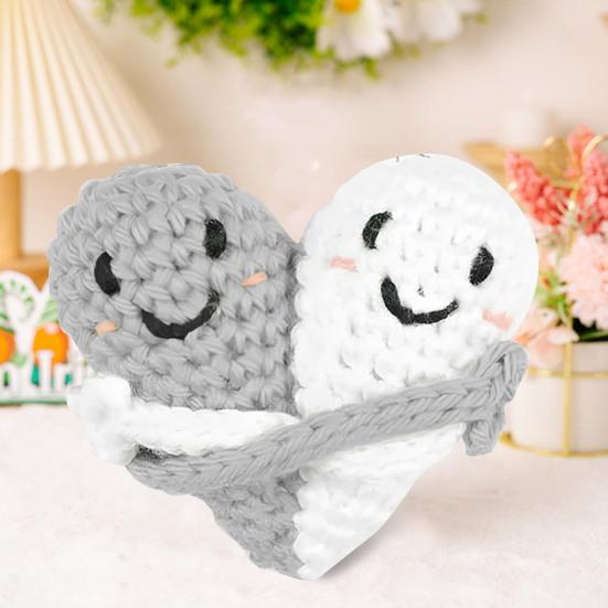 Вязаные крючком карманные сердечки Два обнимающихся сердца Вязаные крючком карманные обнимающиеся сердечки ручной работы