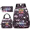 3Pcs/set Anime Kpop Printed Backpack Handbag Pencil Case for Teenger Student Girl Boy Schoolbag Kid Bookbag Large Capacity Travel Bag Gift