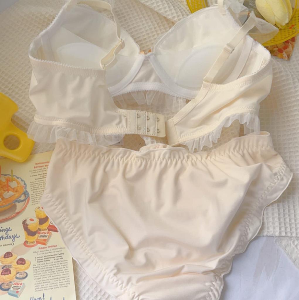 Beirou Milk Soft and Gentle To the Sexy Satin Breathable and with a Super Cute Ribbon Princess Lolita Size M Women's Panties, Fiber, Touch, Low-Rise